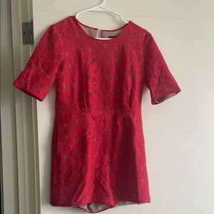 BCBGMaxAzria Red Lace Mini Dress